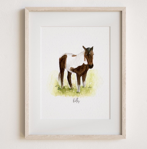Custom Watercolor Horse Portrait Print , Horse Painting From Photo, Watercolor Horse Painting Hand Painted from Photo, Pet memorial gift