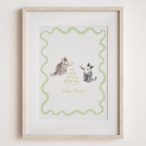Custom Pet Drawing Holding Martini Glass  Dog or Cat Portrait for Cocktail Wedding Napkins and Signature Drinks, Watercolor from Photo