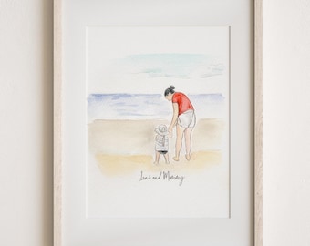 Custom Watercolor Portrait, Family Portrait, Custom Portrait From Photo, Portraits From Photos, Personalized Gifts, Mother's Day Gift