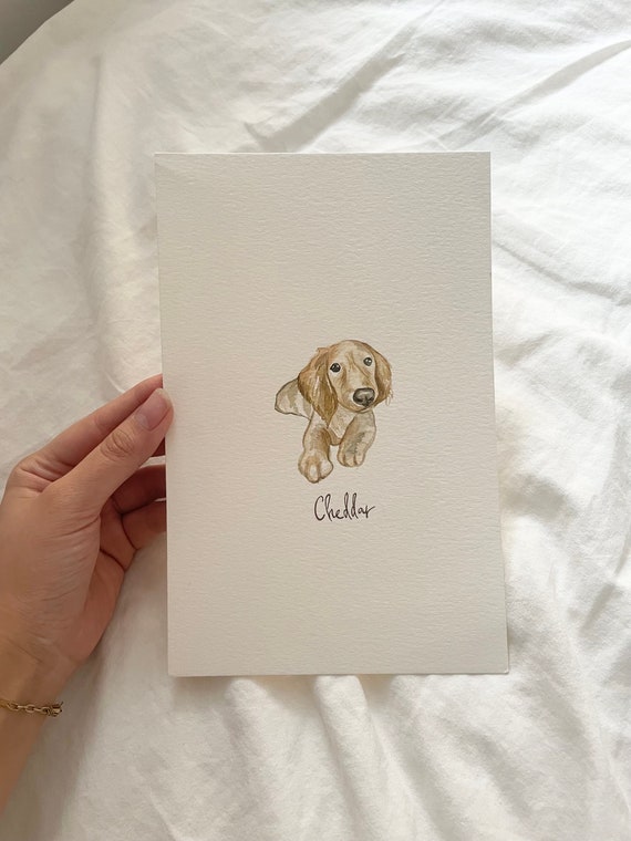 Mini Custom Watercolor Pet Portrait, Dog Portraits from Photos,Dog Portraits From Photos, Pet Painting, Custom Tiny Paintings, Hand Painted
