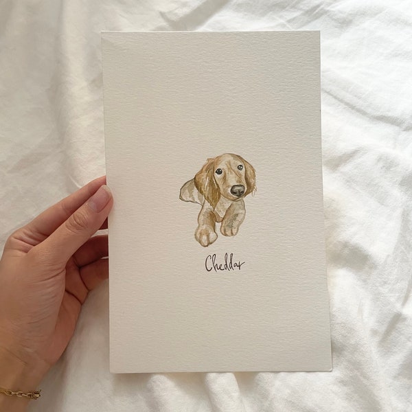 Mini Custom Watercolor Pet Portrait, Dog Portraits from Photos,Dog Portraits From Photos, Pet Painting, Custom Tiny Paintings, Hand Painted
