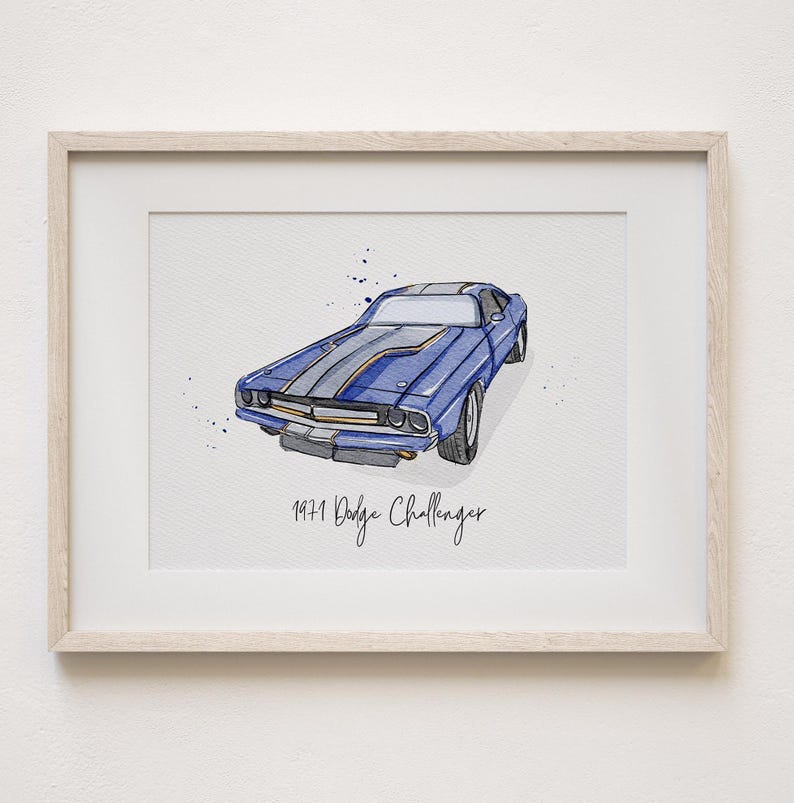 Car Painting From Photo, Car Paintings, Car Drawing from Photo, Custom Watercolor Portrait,Personalized Gift for Boyfriend, Gift for Him image 4