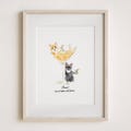 Custom Pet Drawing Holding Martini Glass  Dog or Cat Portrait for Cocktail Wedding Napkins and Signature Drinks, Watercolor from Photo