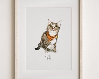 Pet painting, pet portrait, watercolor pet painting, Custom Dog Portrait, Custom pet Portrait, pet gift, Dog Painting, pet memorial gift
