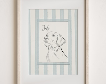 Mini ritratto di animale domestico personalizzato, ritratti di cani da foto, ritratti di cani da foto, schizzo di animale domestico, disegno commemorativo di animale domestico dipinto a mano personalizzato
