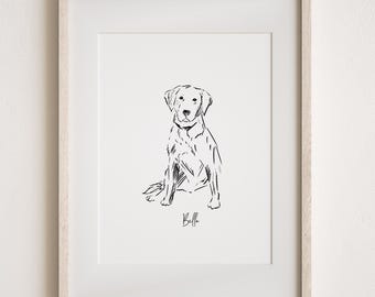 Mini Custom Drawing Pet Portrait, Dog Portraits from Photos ,Dog Portraits From Photos, Pet Sketch Custom Hand Painted Pet Memorial drawing