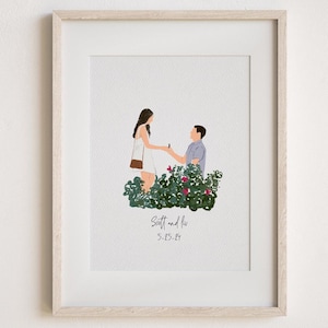 Personalized Watercolor Drawing, Minimal Portrait from photo, Family Portrait, Couples Portrait, Anniversary Gift, Christmas Gift