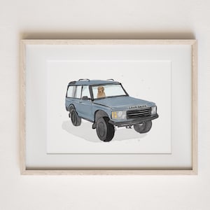 Auto schilderij van foto, autoportret print, voertuig schilderij, aangepaste aquarel auto illustratie, gepersonaliseerde tekening auto, vrachtwagen schilderij