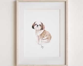 Mini Custom Watercolor Pet Portrait, Dog Portraits from Photos,Dog Portraits From Photos, Pet Painting, Custom Tiny Paintings, Hand Painted