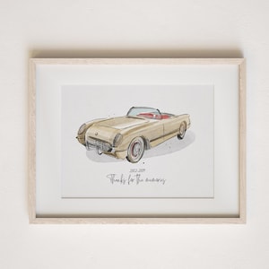 Autoschilderij van foto, autoschilderijen, autotekening van foto, aangepaste aquarelportret, gepersonaliseerd cadeau voor vriend, cadeau voor hem