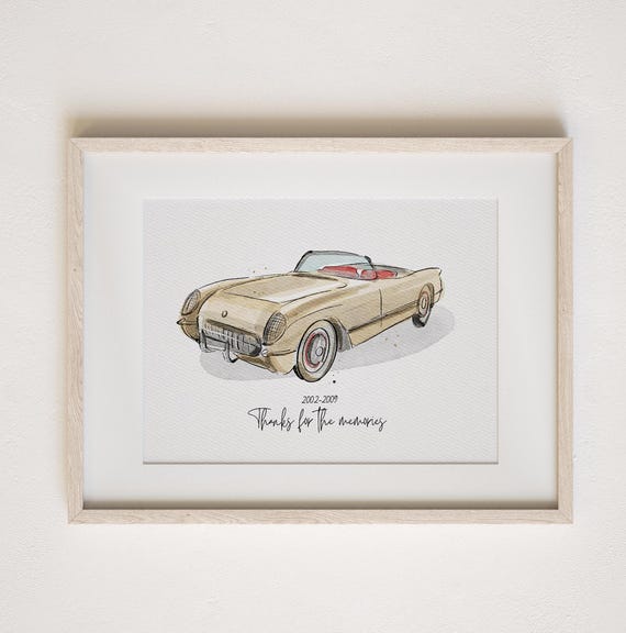 Car Painting From Photo, Car Paintings, Car Drawing from Photo, Custom Watercolor Portrait,Personalized Gift for Boyfriend, Gift for Him