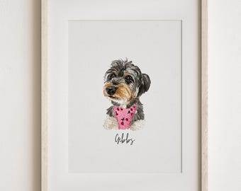 Mini Custom Watercolor Pet Portrait, Dog Portraits from Photos,Dog Portraits From Photos, Pet Painting, Custom Tiny Paintings, Hand Painted
