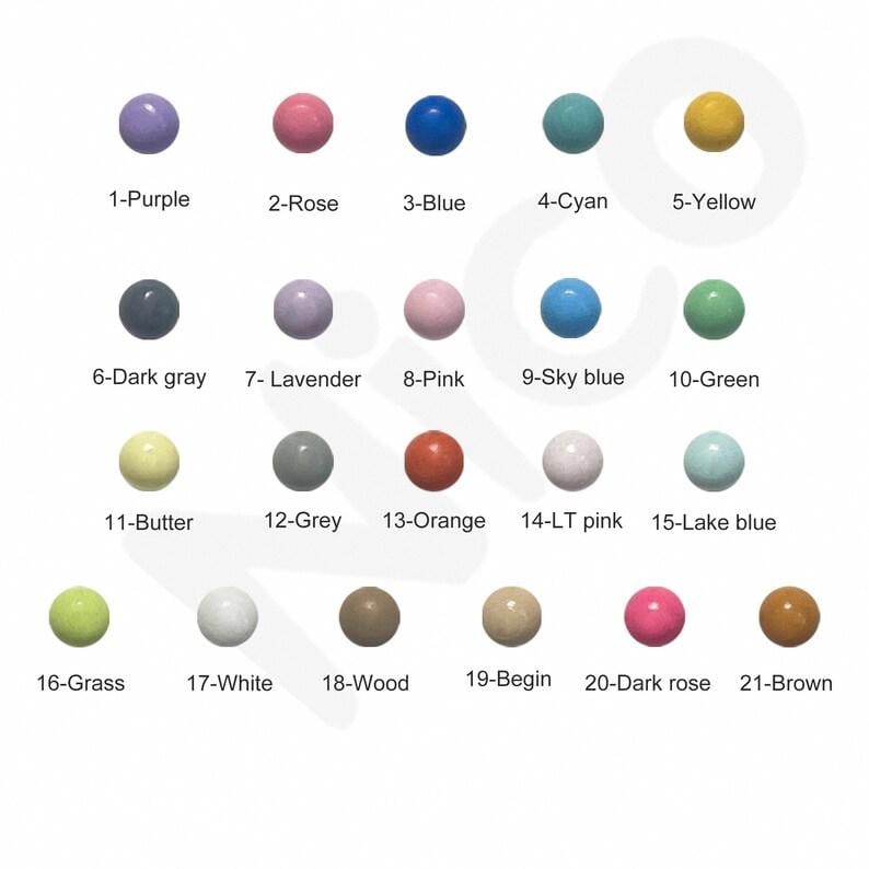 K&ouml;nnte beinhalten: Diagramm mit 21 verschiedenen runden Perlen in unterschiedlichen Farben. Die Perlen sind in Reihen zu f&uuml;nf angeordnet. Die Farben sind lila, rosa, blau, cyan, gelb, dunkelgrau, lavendel, pink, himmelblau, gr&uuml;n, butter, grau, orange, hellrosa, seeblau, gras, wei&szlig;, holz, beige, dunkelrosa und braun.