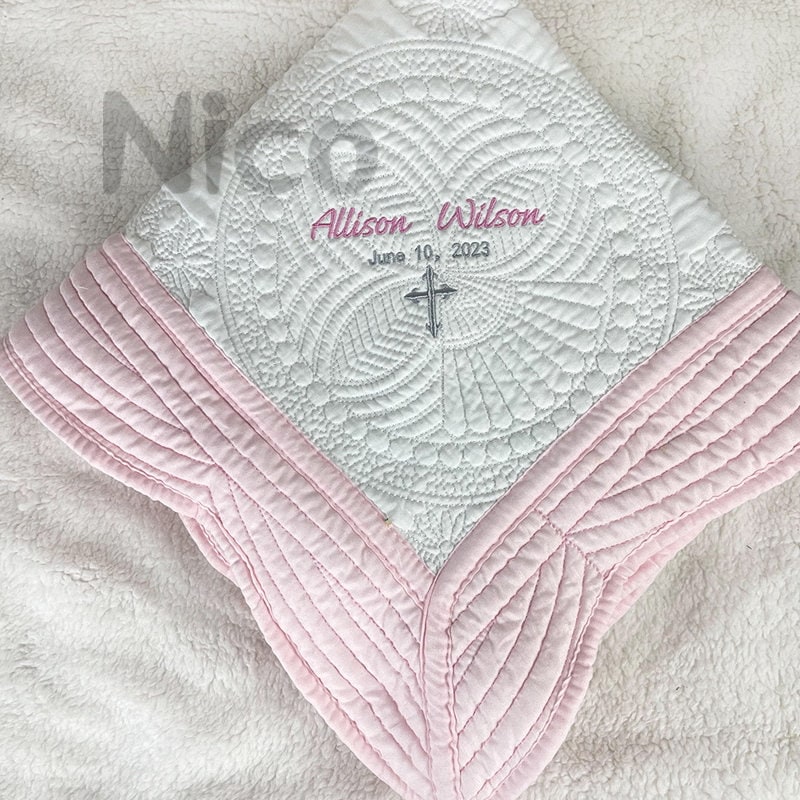 Personalized Baptism Blanket - Baptism Gift - Christening Gift - Baptized in Christ - Baptism Blanket - Gift from Godmother-Gift with Cross