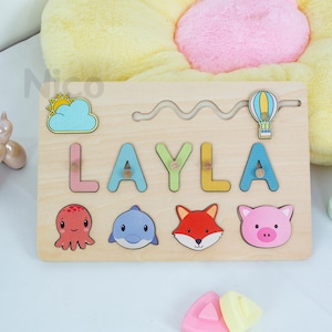 Personalized Puzzle-1st Birthday Gift-Gifts for Baby-Name Puzzle for Toddlers-Baby Name Puzzle-Baby Shower Gift-Christmas Gifts