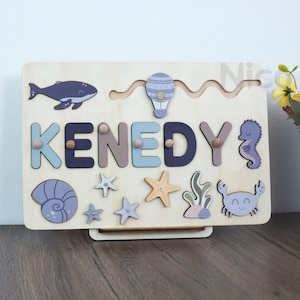 Personalized Wooden Name Puzzle-1st Birthday Gift-Nursery Decor-Best Baby Gift,Baby Keepsake-Wooden Activity Toys-Child Gift