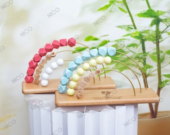 Personalisierte Regenbogen Name Abakus, Kinderzimmer Dekor, Lernspielzeug, 1 Jahr alte Geschenke, Baby Jungen und Mädchen, Holzspielzeug, Geburtstagsgeschenk