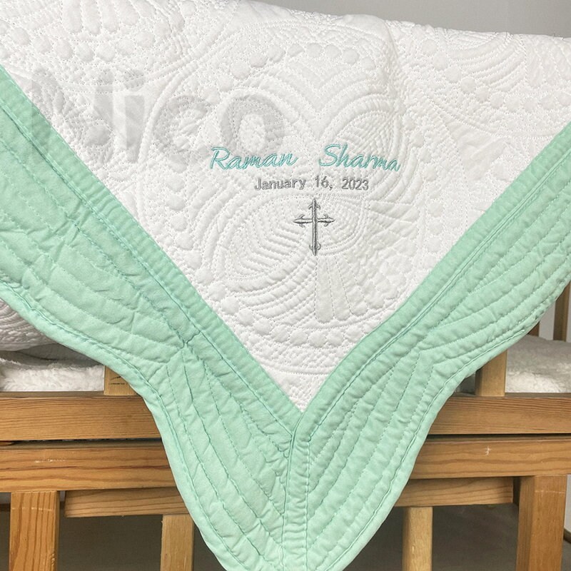 Personalized Baptism Blanket - Baptism Gift - Christening Gift - Baptized in Christ - Baptism Blanket - Gift from Godmother-Gift with Cross