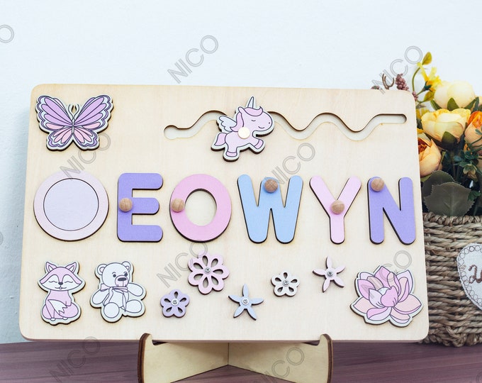 Name Busy Board,Gifts For Boys And Girls,Name Puzzles For Toddlers,Personalized Puzzle-First Birthday