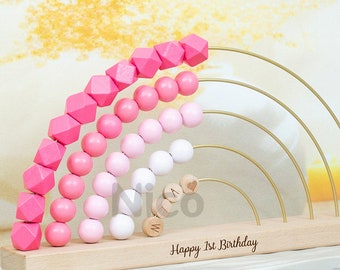 Custom Toddler Gifts, Personalized Name Abacus With Engrave, Easter Gifts for Kids, Child Toy Baby Shower Gift Girl First Birthday Gift Boy