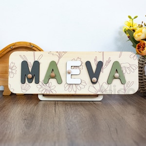 Personalized Baby Puzzle-Name Puzzle With Pegs-First Birthday-Wooden Puzzles-Gifts for Kids-Christmas Gifts