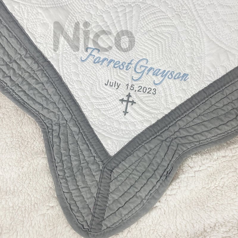 Personalized Baptism Blanket - Baptism Gift - Christening Gift - Baptized in Christ - Baptism Blanket - Gift from Godmother-Gift with Cross