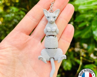 Mau | Flexi sphynx cat keychain | Unique gift idea