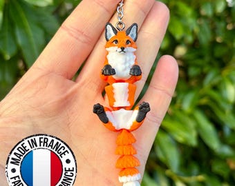 Flexibele sleutelhanger met rode vos | Sleutelhangers met dieren | Uniek cadeau-idee