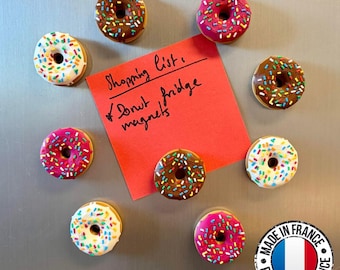 Glazed donut fridge magnets | 6 fake food magnets | Gift idea
