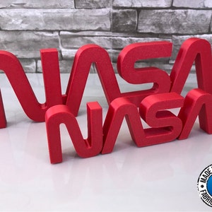 Logotipo da NASA | Decoração de interiores | Tamanhos diferentes | Ideia de presente | Impressão 3D