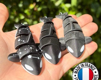 Flexi orca keychain | Fish keychain | Unique gift idea
