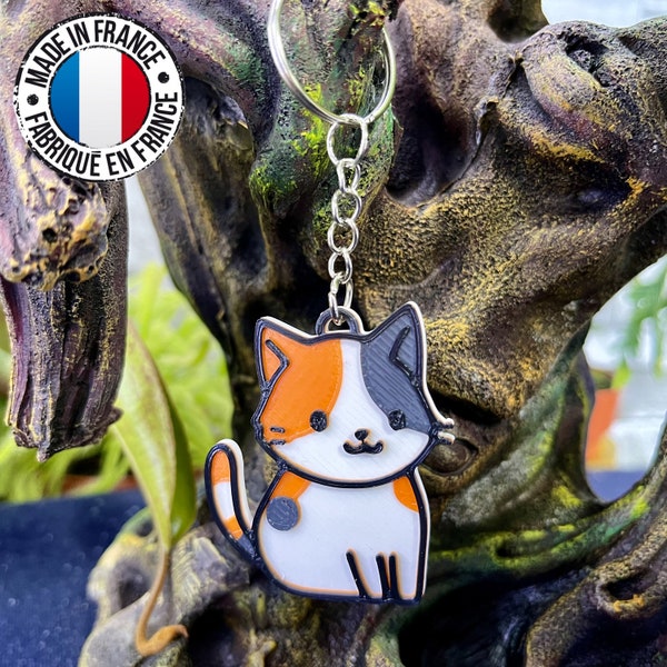 Porte-clés chat calico | Collection chats mignons | Différents modèles | Idée cadeau | Impression 3D