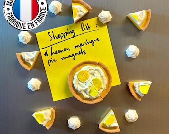 Lemon meringue pie fridge magnets | 12 fake food magnets | Gift idea