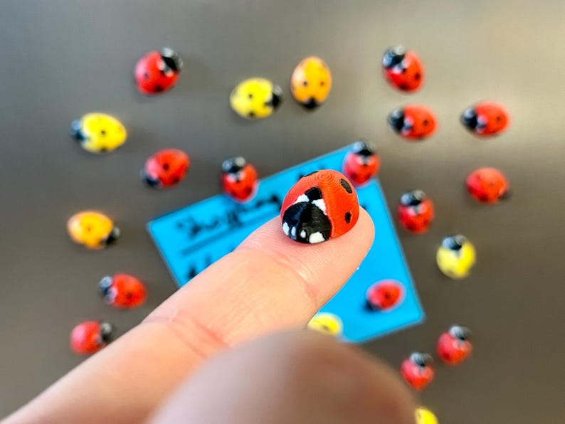 Ladybug fridge magnets | 5 to 25 mini insect magnets | Gift idea image 2