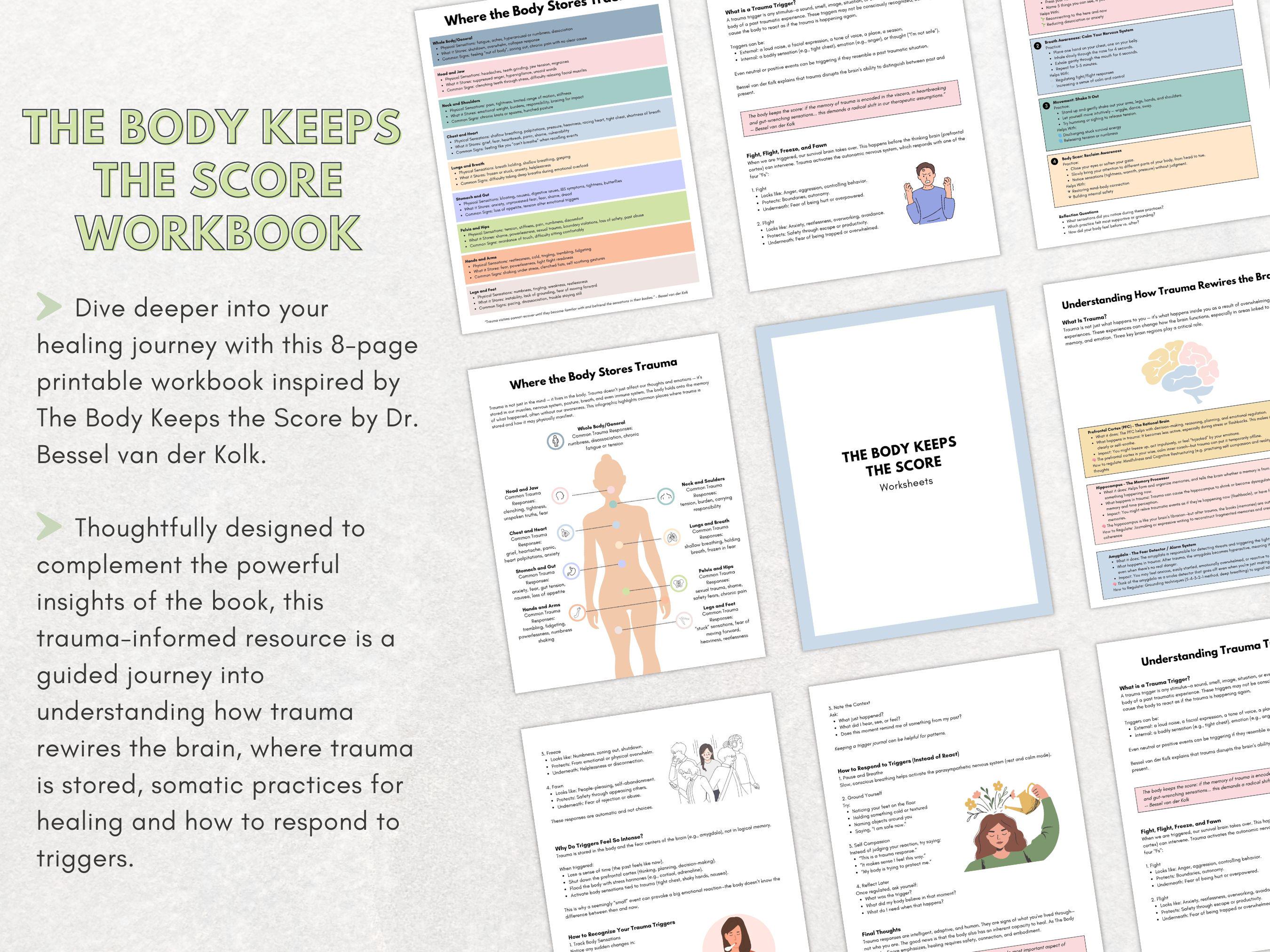Trauma Healing Worksheets Bundle: the Body Keeps the Score Inspired ...