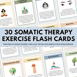 Somatic Therapy Exercise Cards: Trauma-Informed, Mind-Body Healing (PDF Flashcards