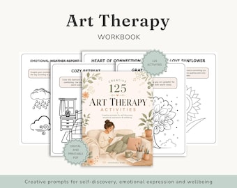 Art Therapy Workbook for Anxiety and Stress Relief – 125 Guided Activities for Emotional Healing, Self-Love and Mindfulness (Printable PDF)