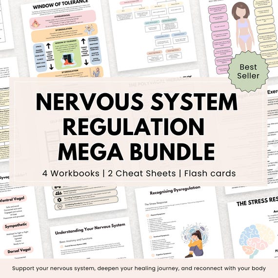 Nervous System Regulation Worksheets: Polyvagal Theory, Somatic Therapy (Digital Download)
