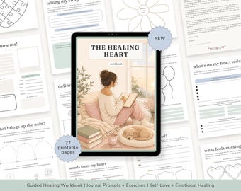The Healing Heart Workbook | Breakup Journal PDF | Guided Healing Journal | Self Love Workbook | Relationship Recovery | Digital Download