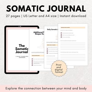 Somatic Journal, Somatic Therapy Workbook, Somatic Exercises, Therapy Worksheets