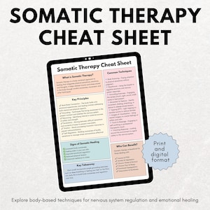Somatic Therapy Cheat Sheet