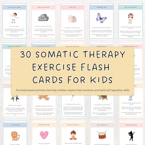 Terapia somatica per bambini, schede di abilità di coping, strumenti di regolazione emotiva, supporto al sistema nervoso, schede di terapia, risorse terapeutiche