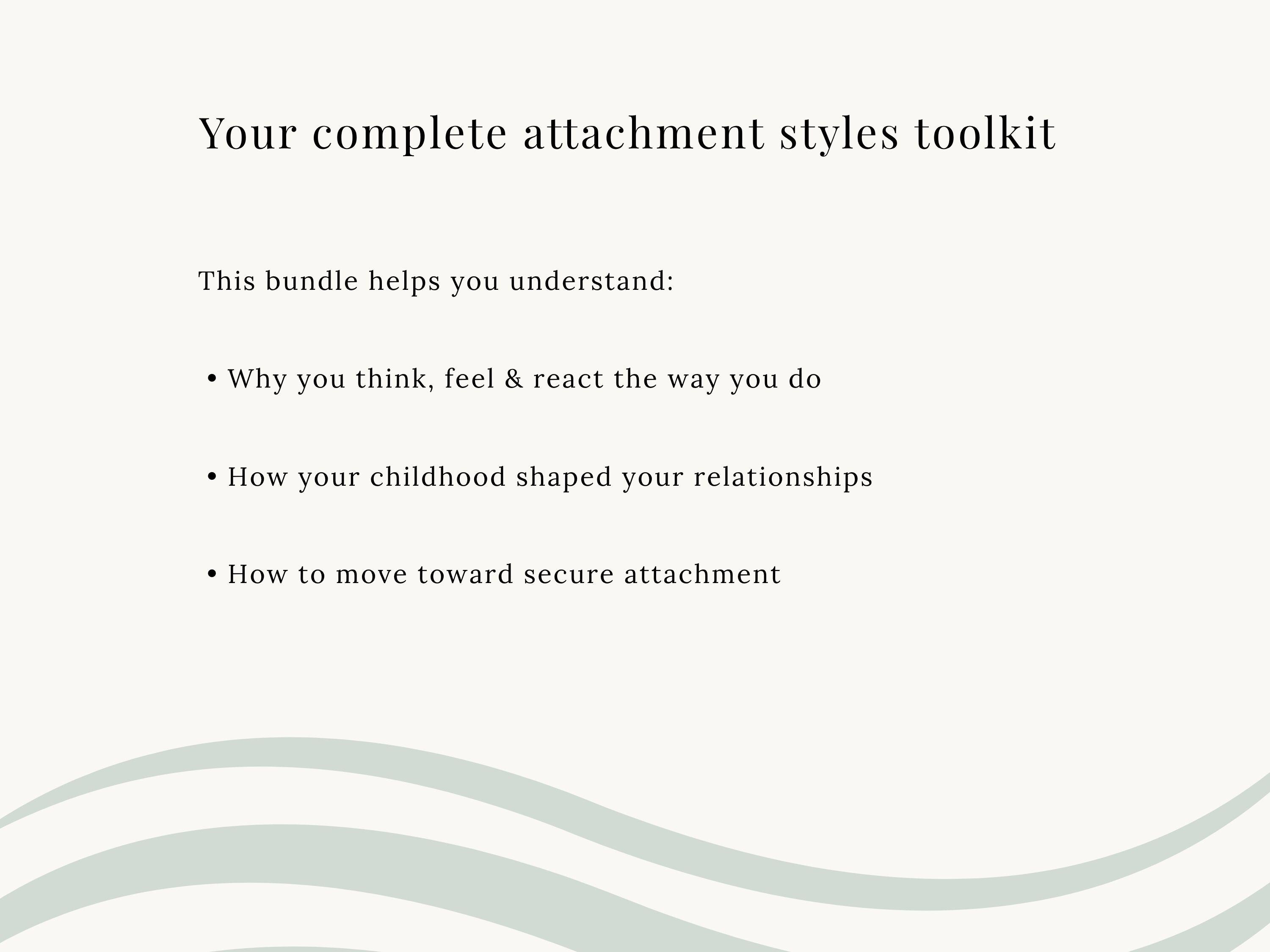 Attachment Styles Bundle Printable PDF | Secure Anxious Avoidant ...