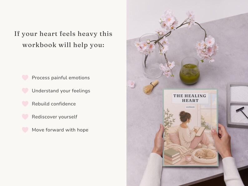 The Healing Heart Workbook | Breakup Journal PDF | Guided Healing Journal | Self Love Workbook | Relationship Recovery | Digital Download image 2