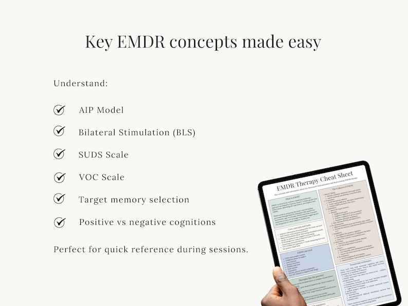 EMDR Therapy Cheat Sheet | Eye Movement Desensitization & Reprocessing ...