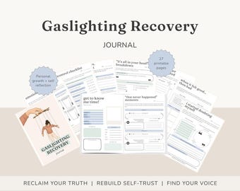 Gaslighting Recovery Journal | Emotional Abuse Healing Workbook | Rebuild Self Trust | Narcissistic Abuse Recovery | Therapy Journal