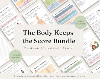 Trauma The Body Keeps the Score Workbook Bundle | Trauma Healing Worksheets | Nervous System Regulation | Somatic Therapy Journal