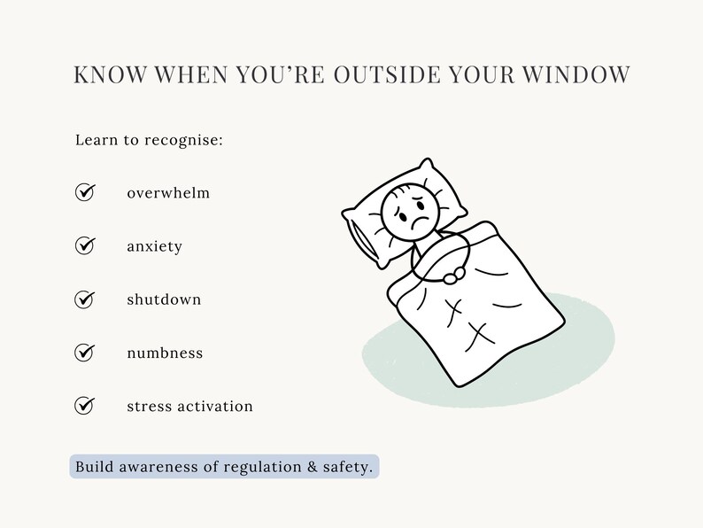Window of Tolerance Poster, Nervous System Regulation Chart, Trauma ...