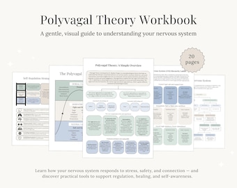 Polyvagal Theory Workbook | Nervous System Regulation Guide | Trauma-Informed Healing | Ventral Vagal, Fight Flight Freeze | Printable PDF