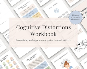 Cognitive Distortions Workbook: CBT Therapy Worksheets (37-Page PDF)